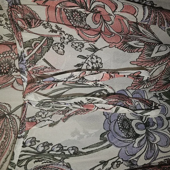 2x AGB Pink and Purple Floral Long Sleeve Blouse Pullover Top Shirt - Picture 3 of 9